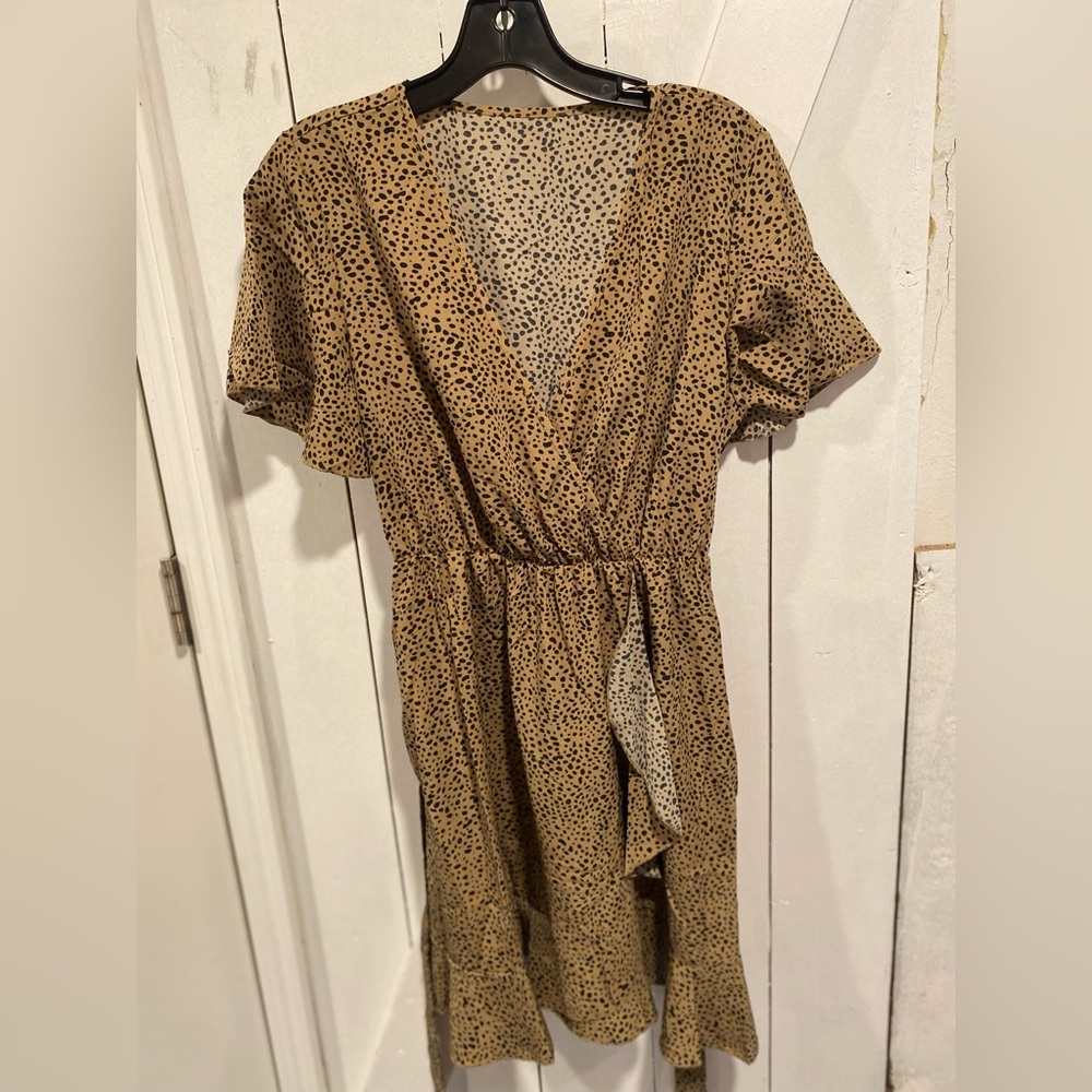 Leopard dress size medium with wrap